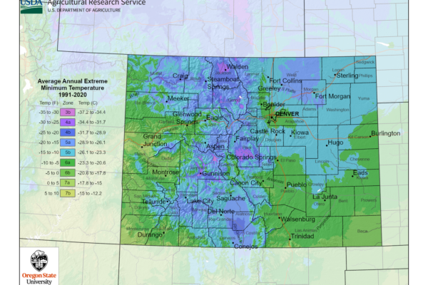 shows growing zones for Colorado