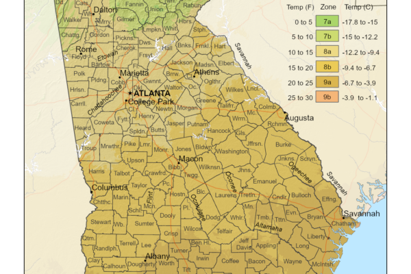 shows growing zones in Georgia