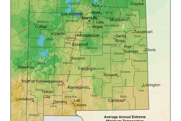 Shows growing and planting zones in New Mexico.