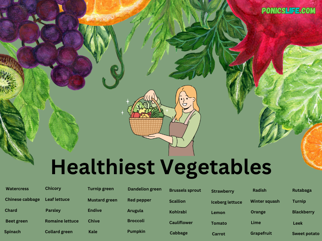 shows list of healthiest vegetables