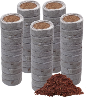 🌱 Netted Coco Coir Discs (30mm, 50-Pack) | Organic Coconut Fiber Seed Starter Soil for Plants